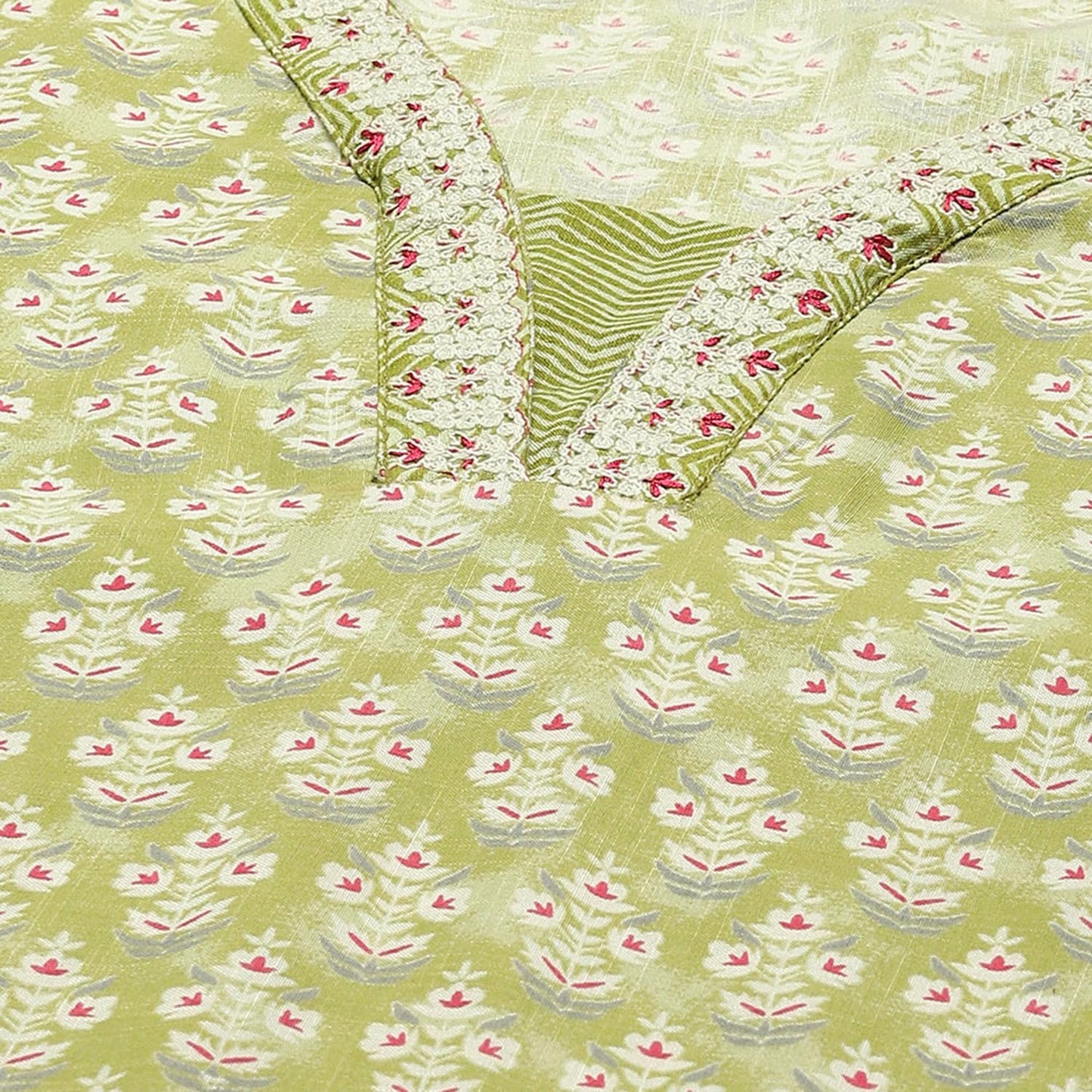 Rangriti Women Viscose Printed Straight Suit Set(SUMMERSETS19110_Green_L)