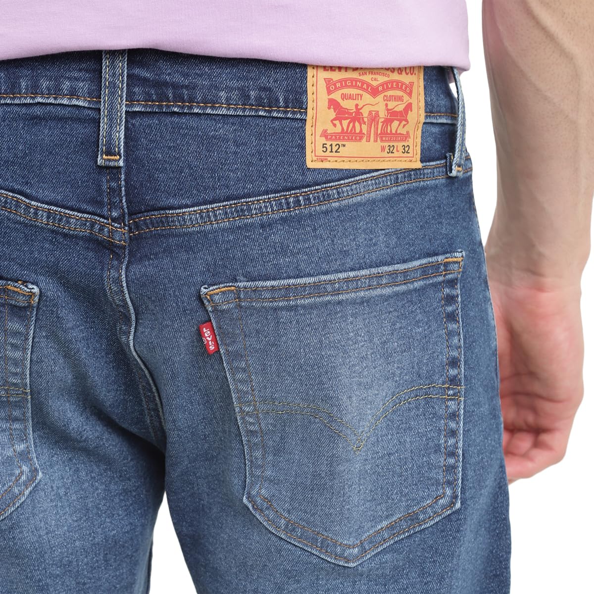 Levi's Men's 512 Slim Tapered Fit Mid-Rise Heavy Fade Stretchable Mid Rise Jeans Blue, 32