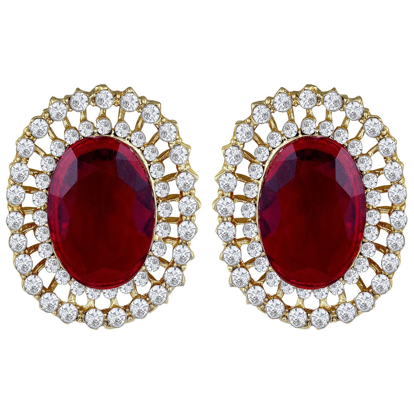 I Jewels Gold Plated Traditional Stone Studded Pearl Choker Necklace Jewellery Set For Women/Girls (ML316M)