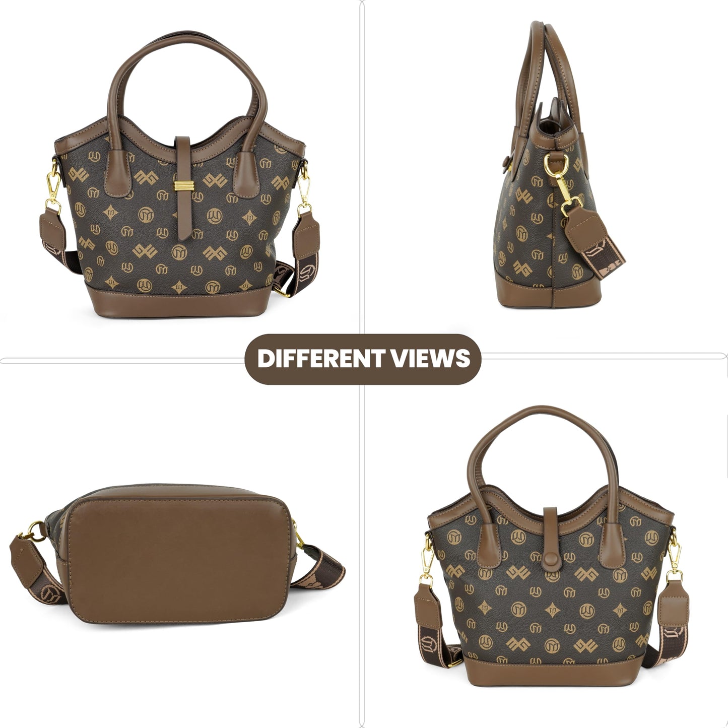 Storite Women Handbag – Elegant Coffee Brown Leather Shoulder Bag for Women’s Everyday Use (29x9x19 cm)