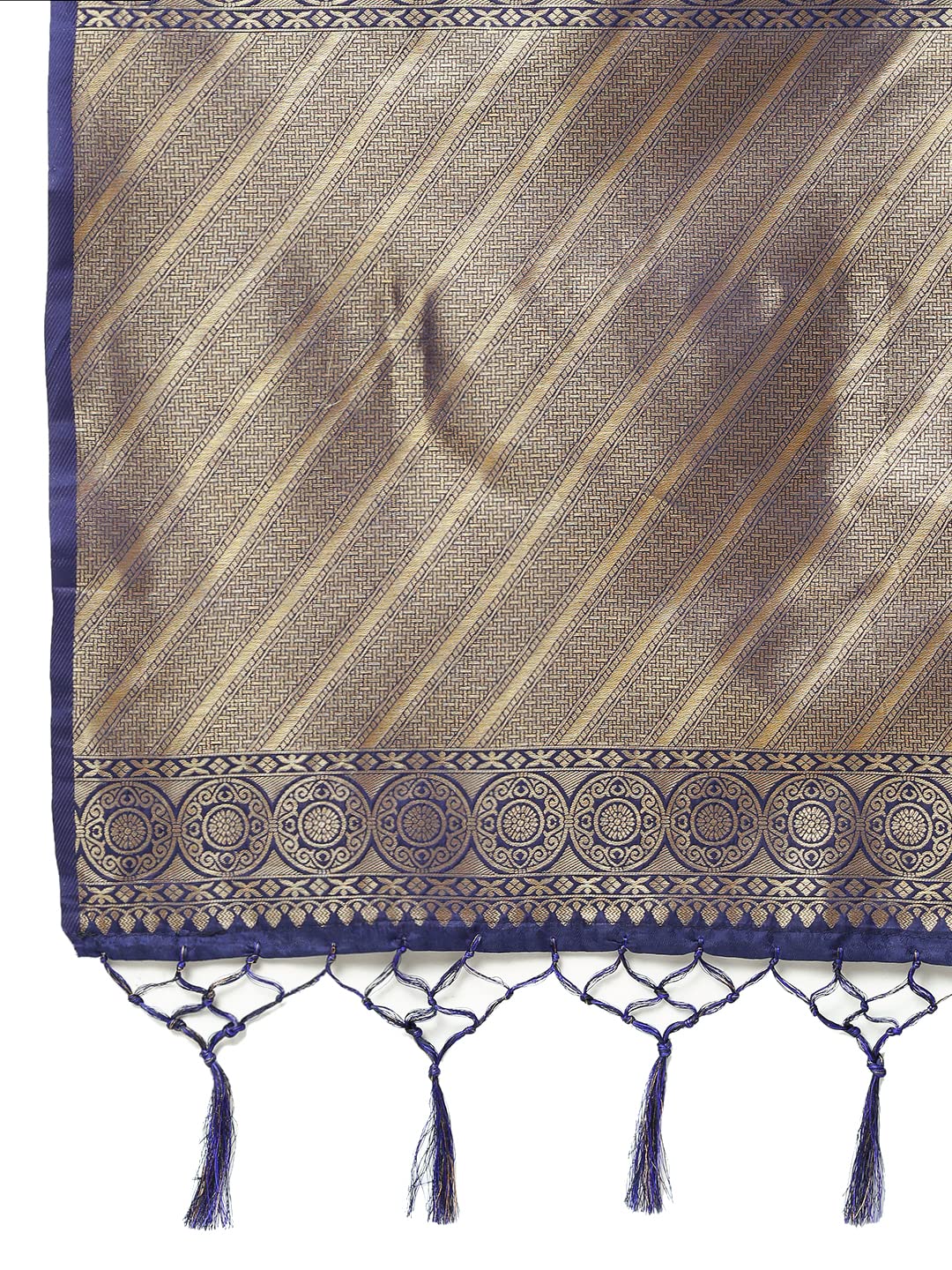 KARAGIRI Womens Kanjivaram Silk Blue Saree With Blouse Piece