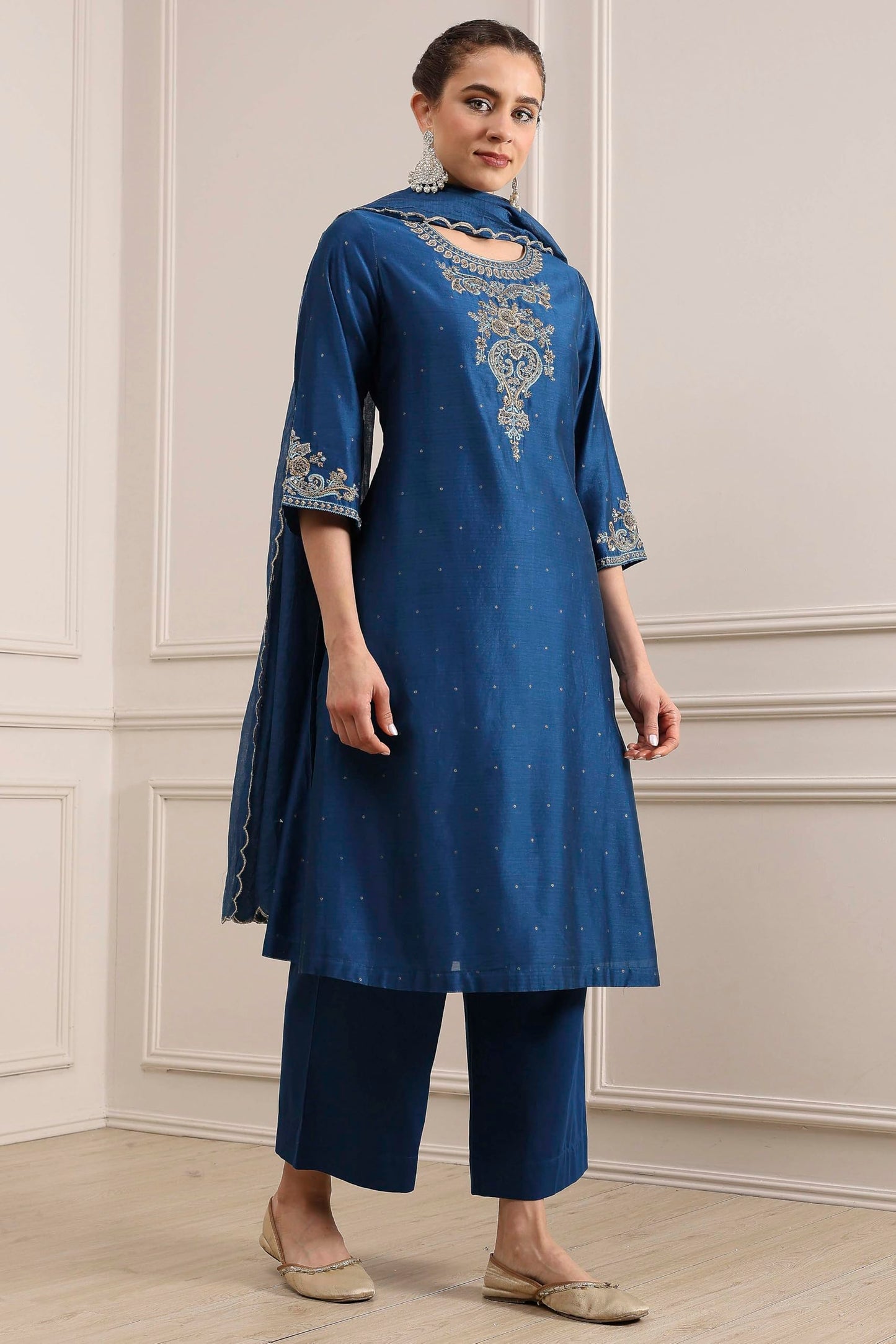 BIBA womens Kurta, Bottom, Dupatta