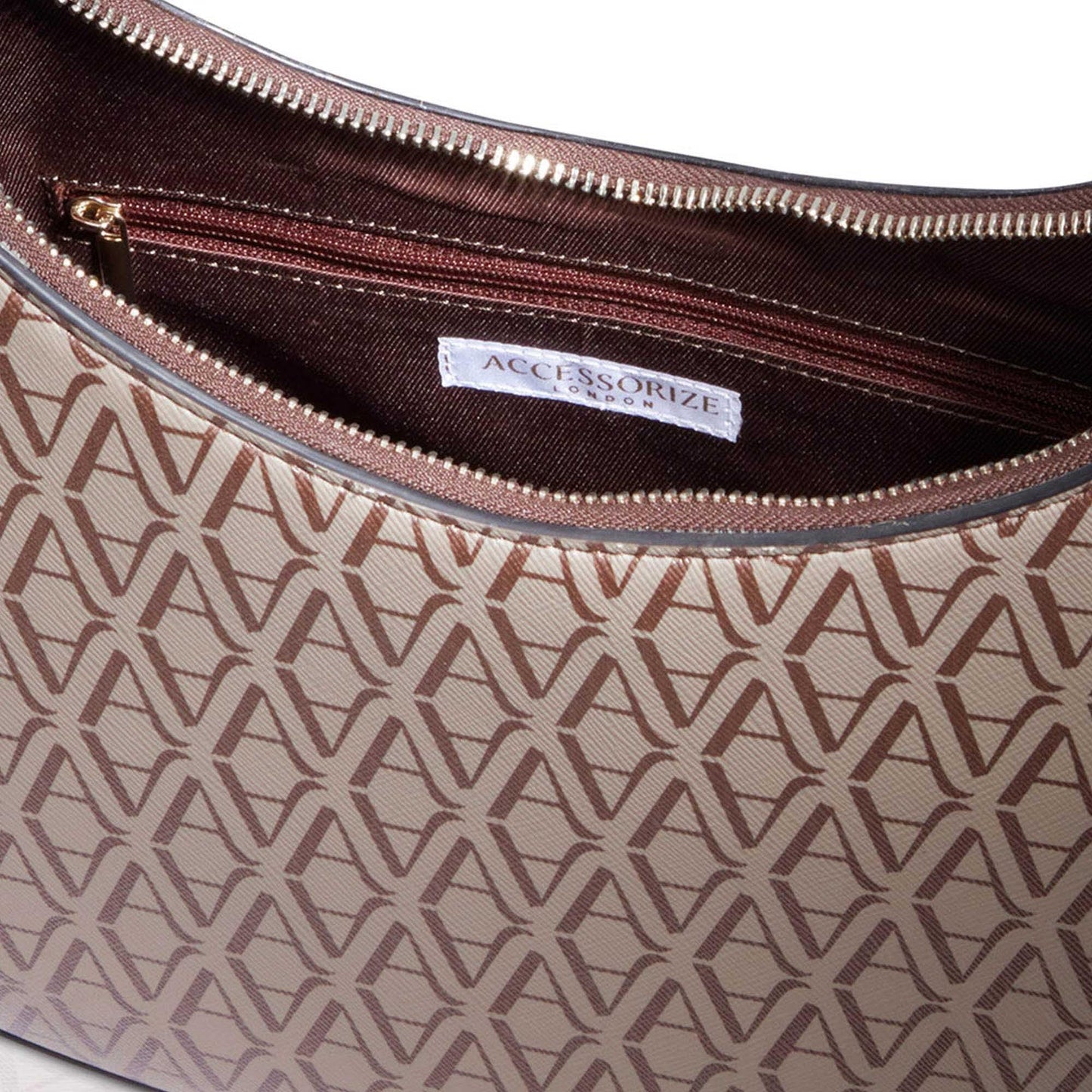 Accessorize London Women's Amara Monogram Hobo Bag I Shoulder Bag For Ladies| Ladies purse | Stylish Shoulder Bag | Ladies Gift