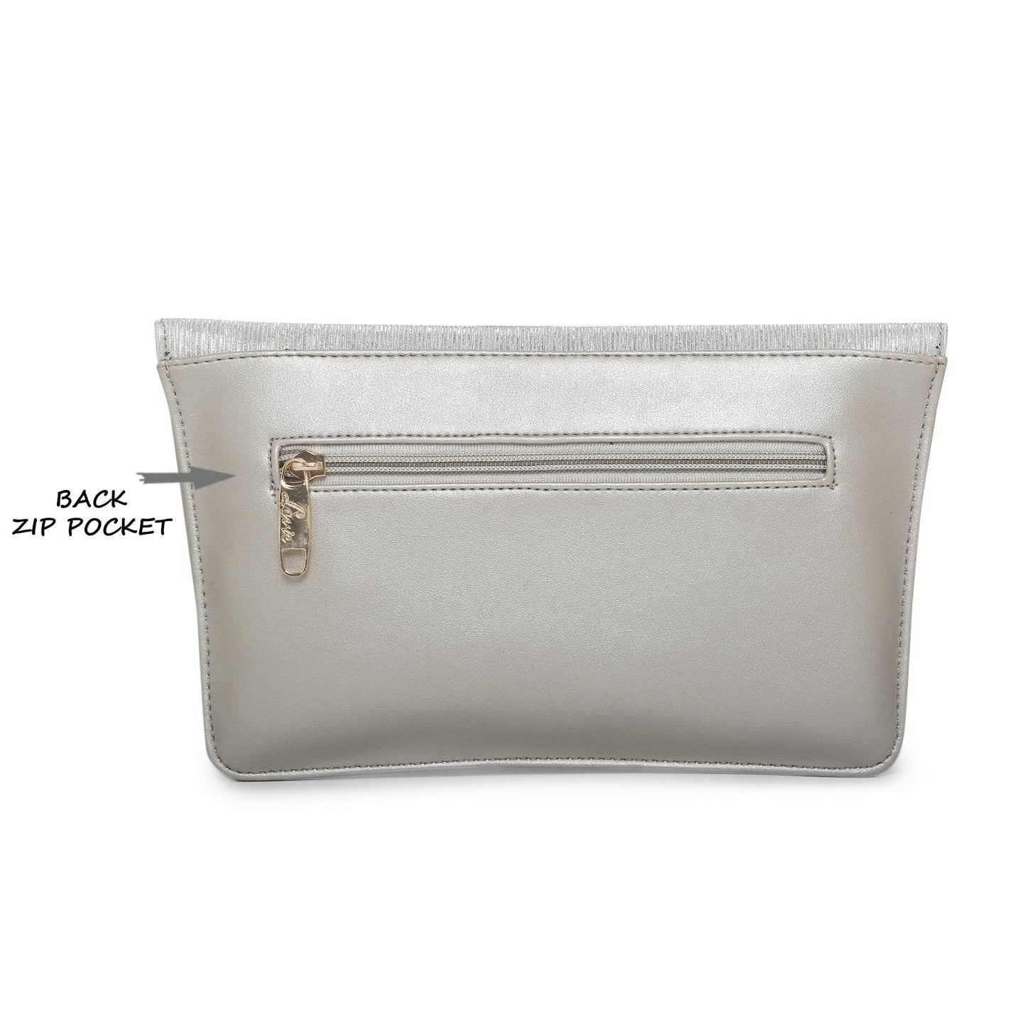 Lavie Women's Gilter Envelope Clutch Silver Ladies Purse Handbag