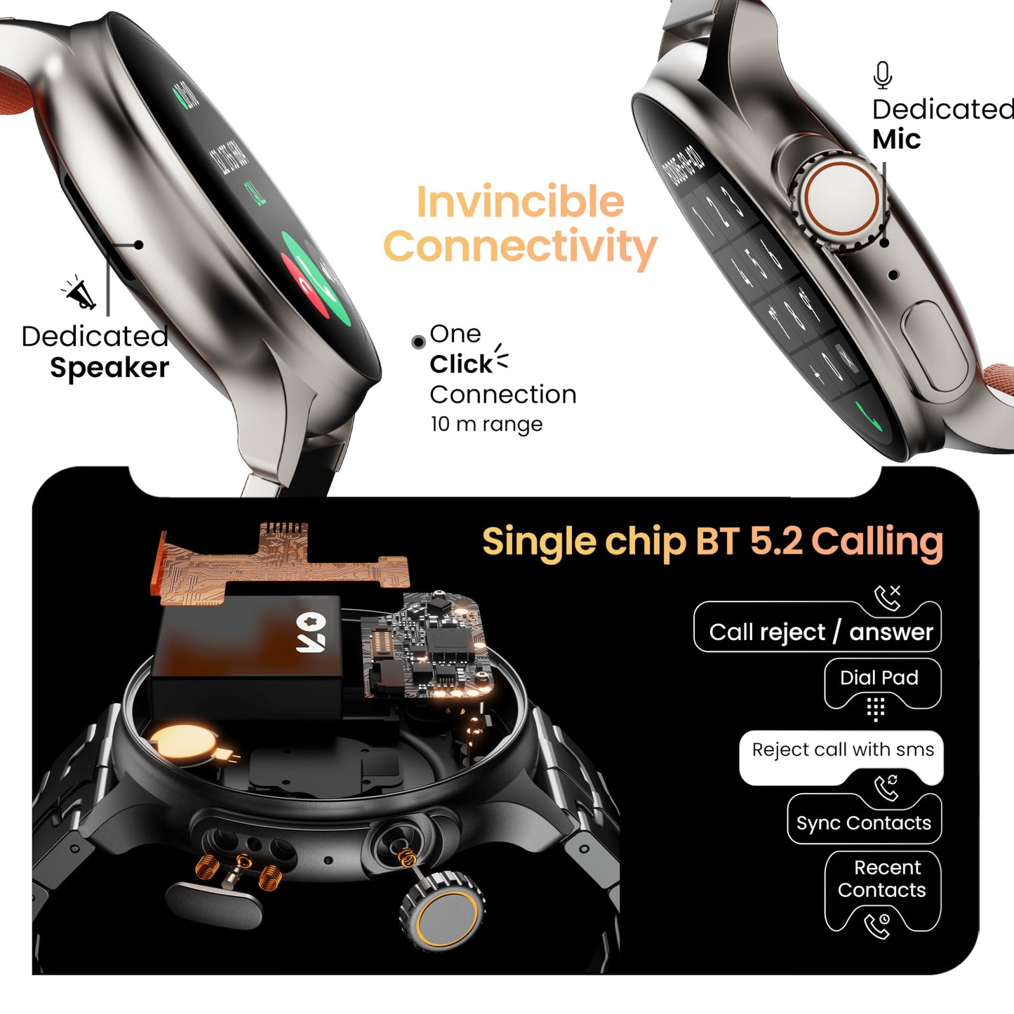 GOBOULT Crown R Pro 2 Smartwatch 1.43''HD AMOLED Display, BT Calling 5.2, 600 Nits Brightness, IP67, 150+ Watchfaces, 120+ Sports Modes, AI Voice Assistant, SpO2 Monitoring (Charcoal Black)