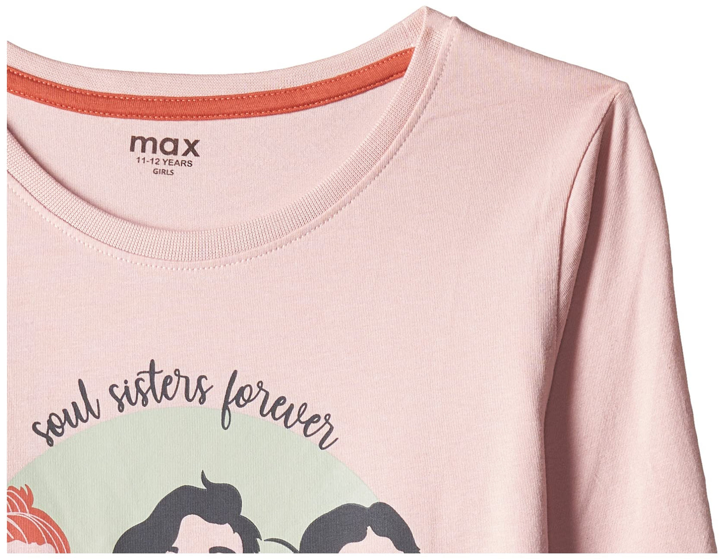 Max Girl's Regular Fit T-Shirt (W22EBT24_Peach Apricot