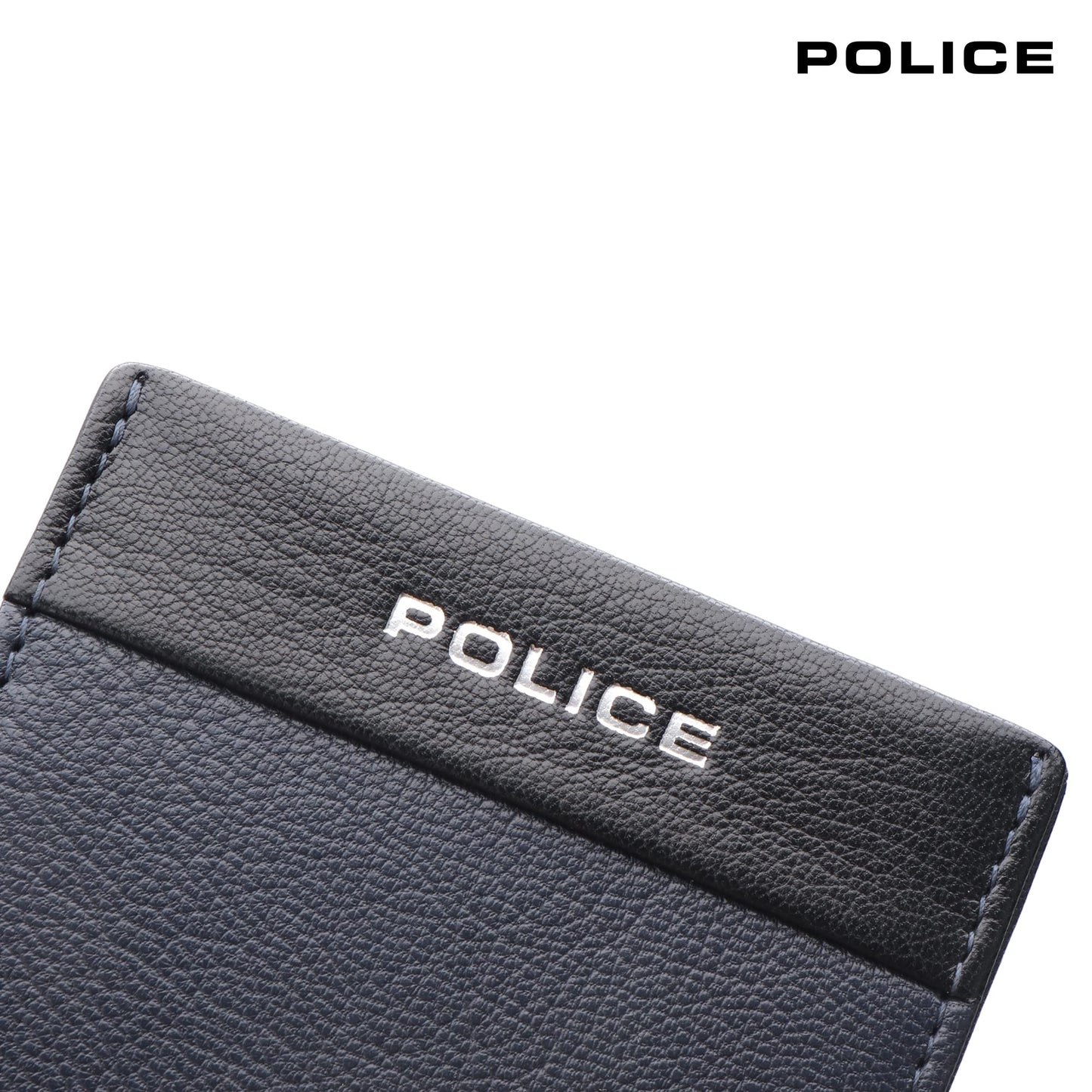 Police Rapodo Genuine Leather Men's Bifold Coin Wallet|Gents Leather Purse with Card Holder, Coin Pocket, Gifts for Men - Navy/Black