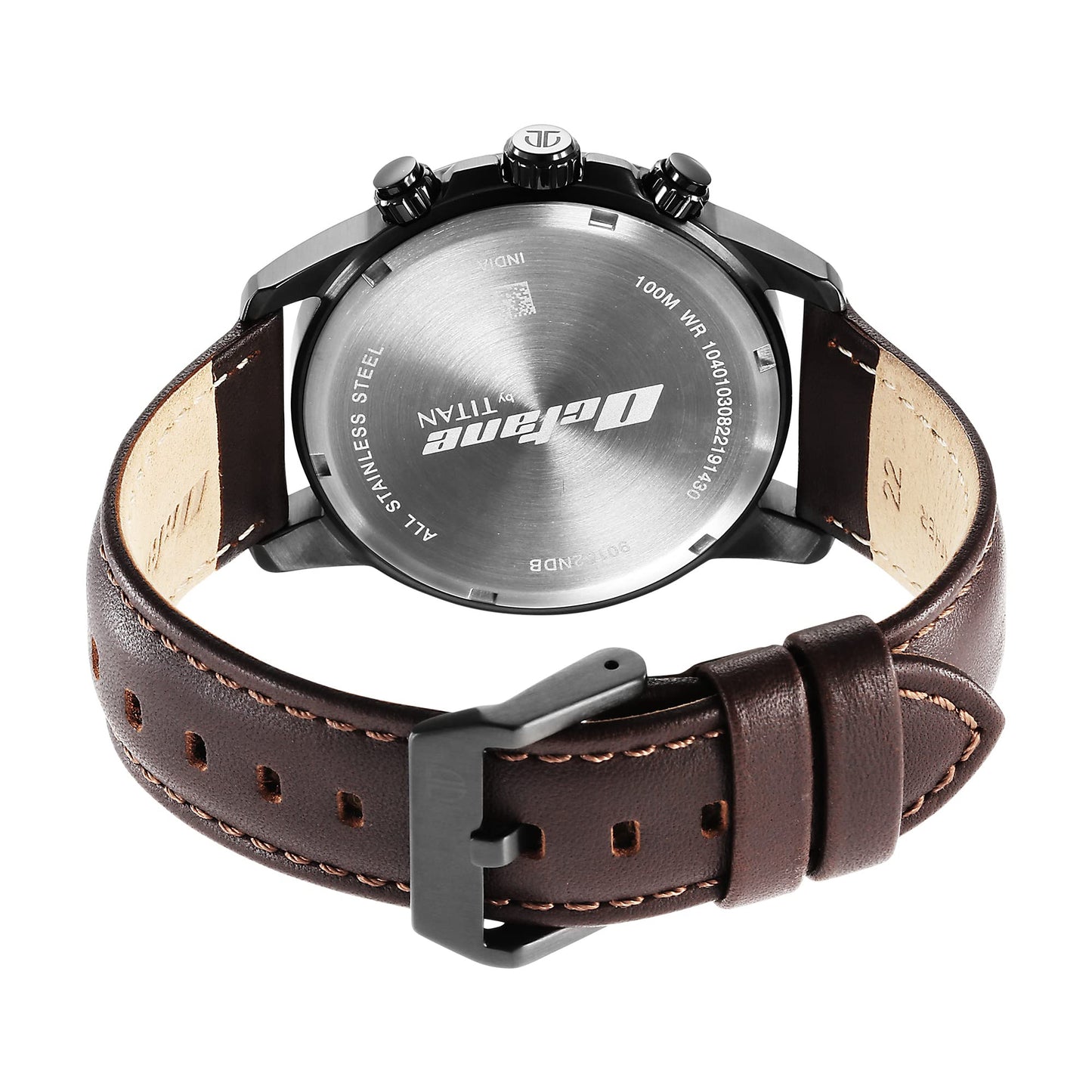 Titan Quartz Chronograph Blue Dial Leather Strap Watch for Men-90152NL01