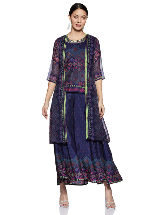 Aurelia Women's Synthetic Salwar Suit Set (18AUD10033-100425_Purple_X-Small)