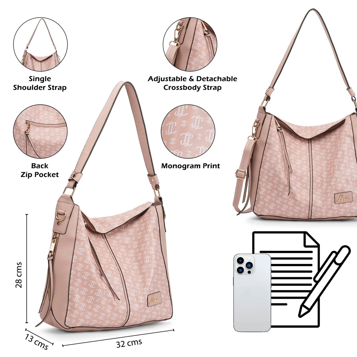 Lavie Woman's Clair Large Hobo Handbag | Ladies Purse Handbags