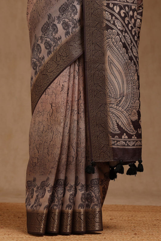 Soch Womens Tussar Abstract Print Saree