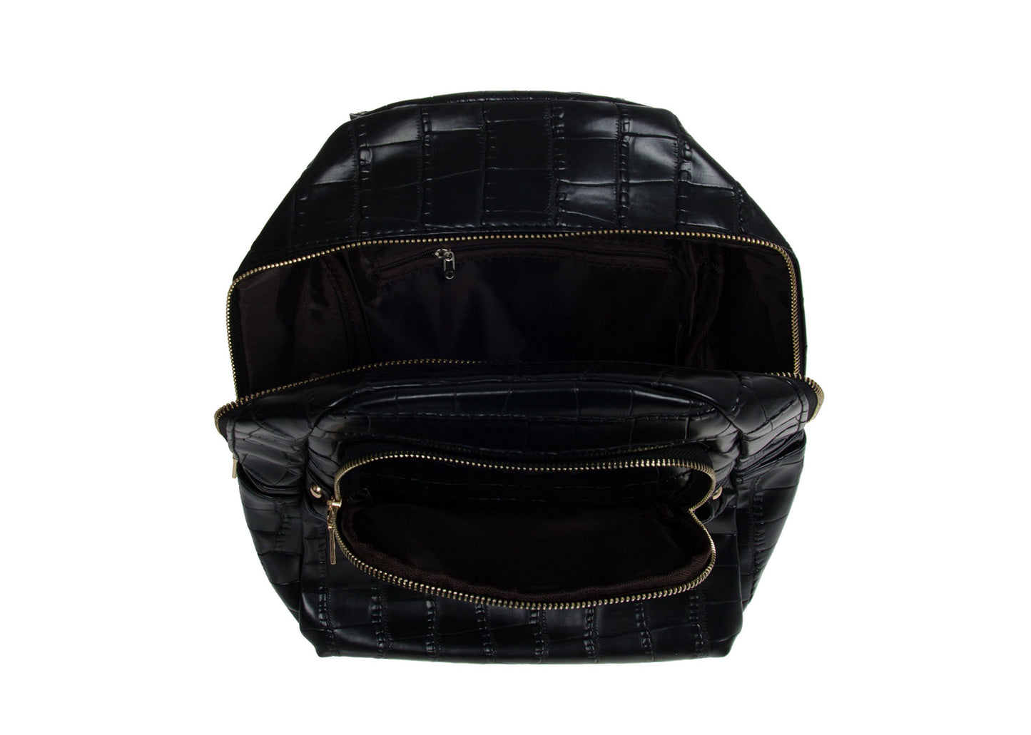 Artisan Crafted Textured Leather Look Handbag Backpack/College Bag/Office Bag (Black) For Women/Girls