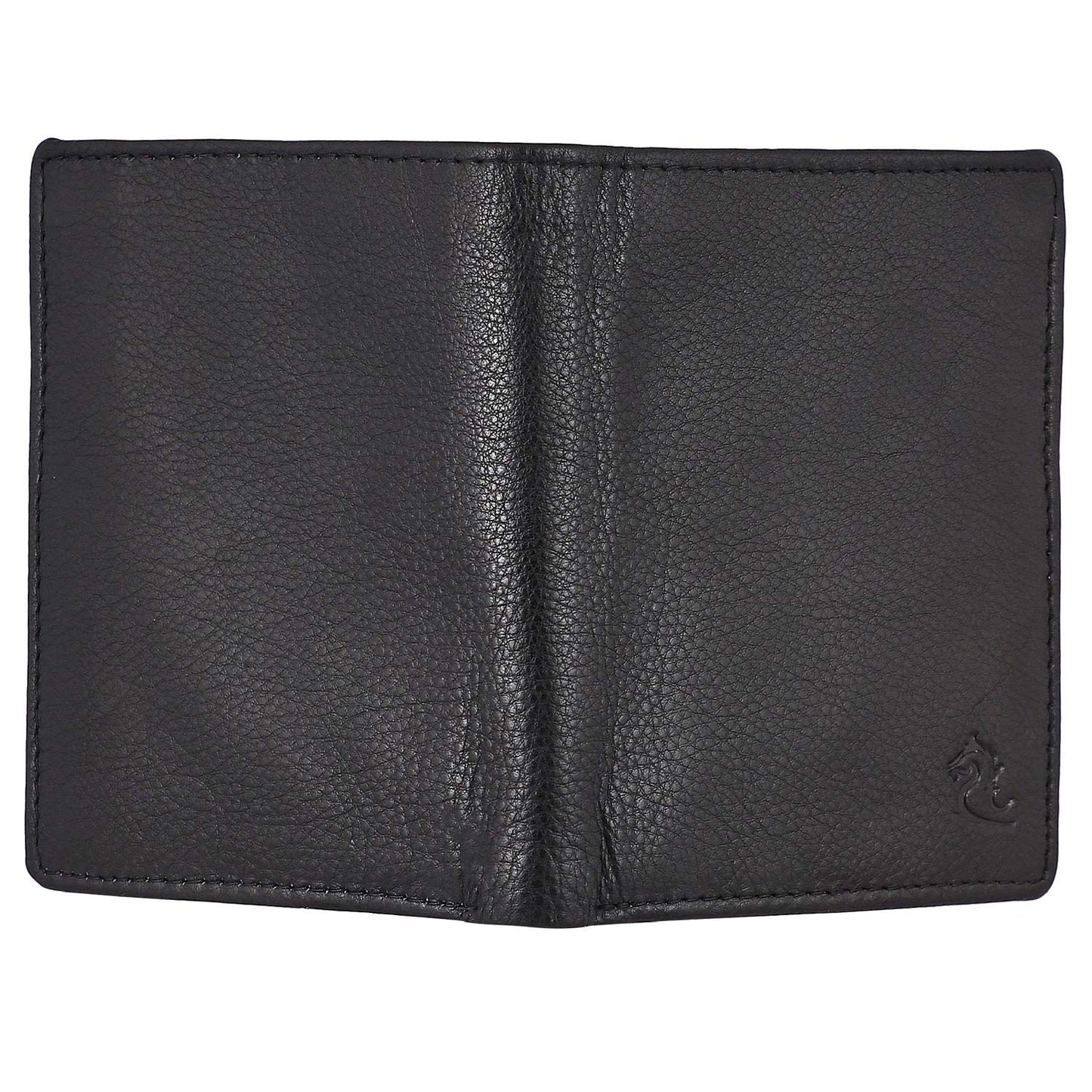 KARA Black Genuine Leather Wallet for Men - Vertical Bi Fold Men's Wallet with 8 Visiting Card Holder