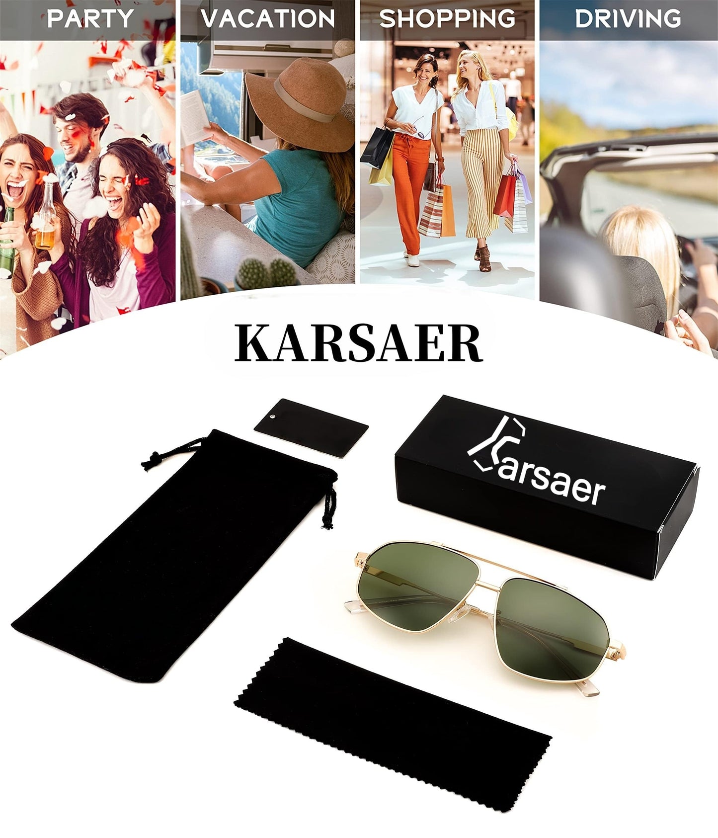 Karsaer Retro Aviator Polarized Sunglasses Women Men 90s Small Vintage Shades Trendy Mirrored Sunglasses E1101
