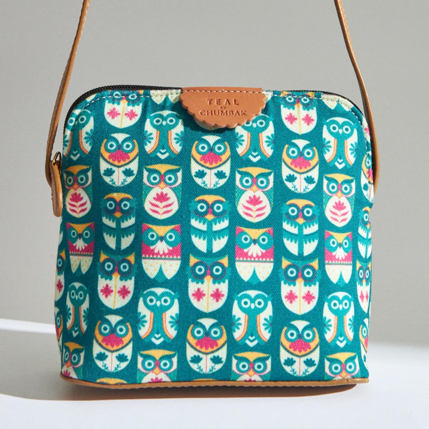 TEAL BY CHUMBAK Crossbody Sling Bag for Women | Stylish Printed Canvas Box Sling bag | Multipurpose Daily use Bag for Office/College/Travel