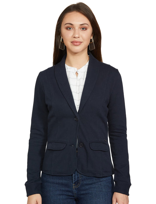 US Polo Association Women's Blazer (UWBZ0049_Navy_Medium