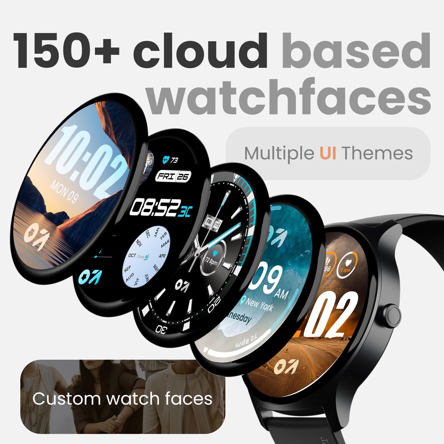 GOBOULT Rover Pro Smart Watch 1.43'' AMOLED, Free Straps, Bluetooth Calling, IP68, Zinc Alloy Frame, 1000 Nits Brightness, AI Voice Assistant, SpO2, 120+ Sports Mode Smartwatch (Metal Black)