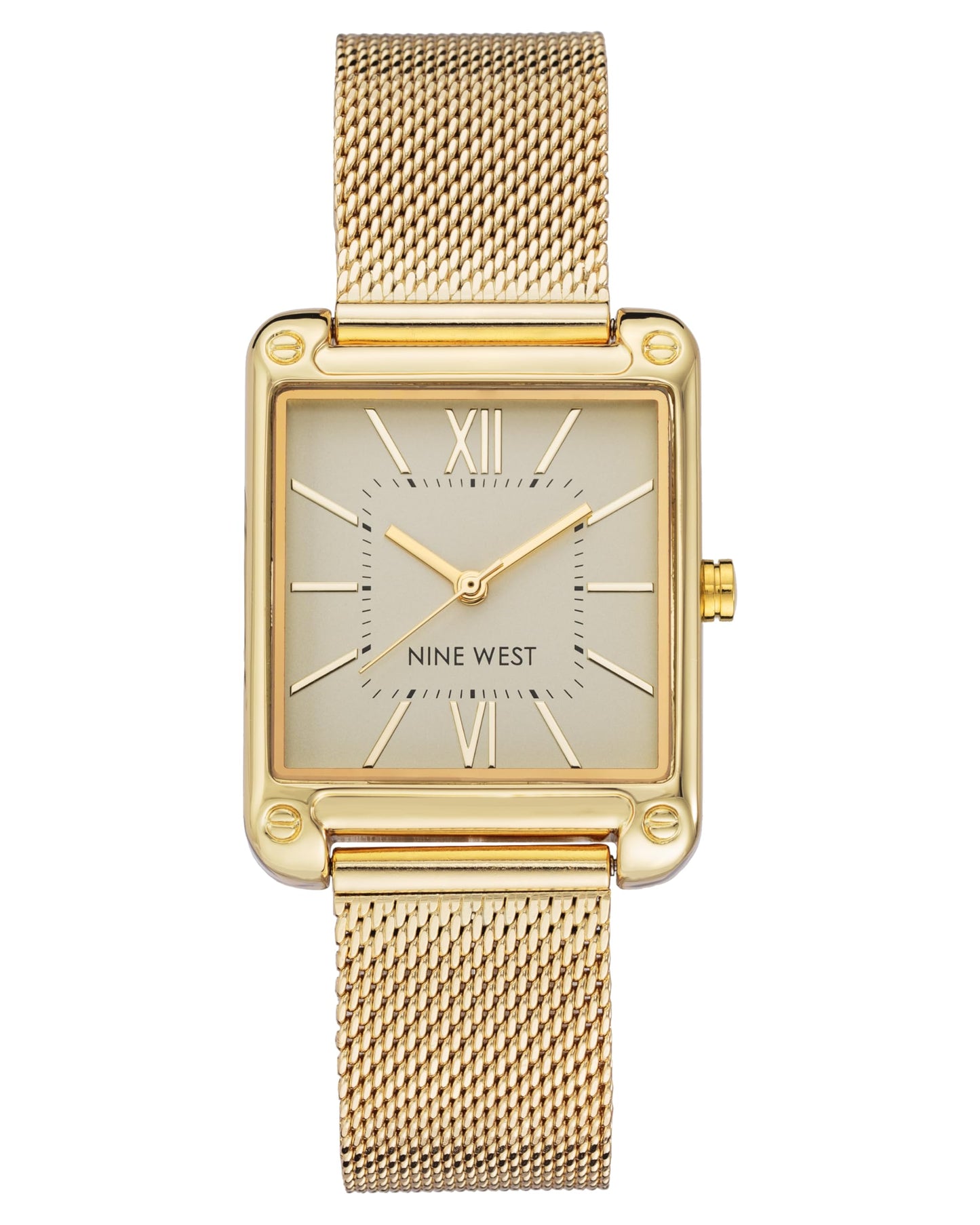 Nine West Women's Mesh Bracelet Watch, Gold, NW/2090CHGB