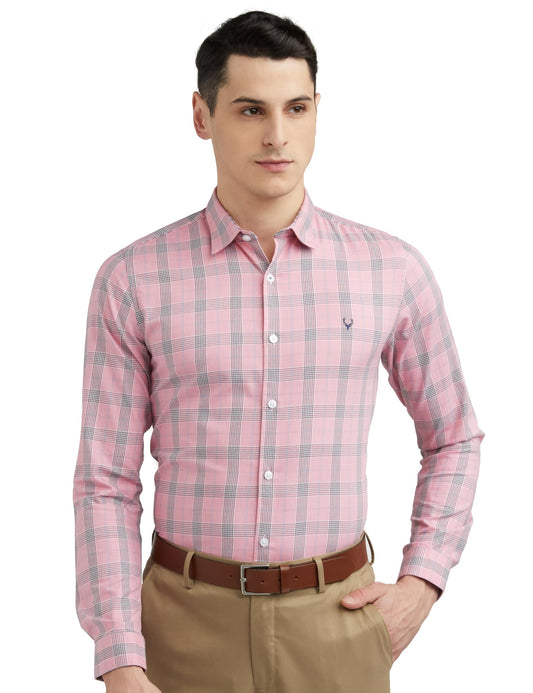 Allen Solly Men's Cotton Slim Fit Shirt (Assfqmobf92900_Pink