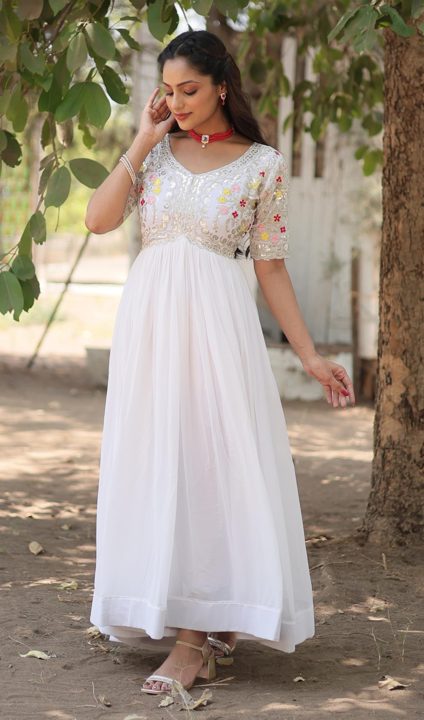 Fashion Basket Women's Georgette Anarkali Gown