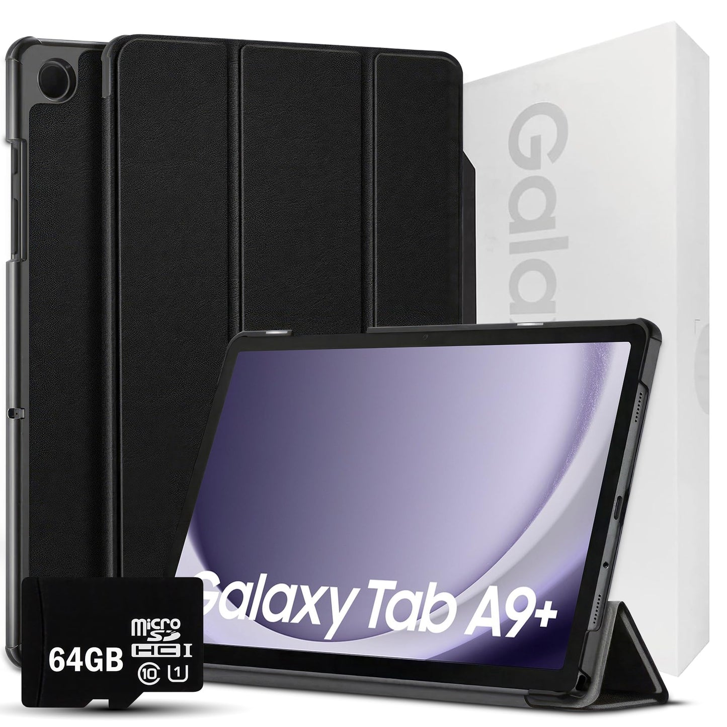 SAMSUNG 2024 Galaxy Tab A9+ 11 inch 64GB | Android 13 WiFi international touch screen | large screen, quad speakers, slim | tablet pack, hard case with stand
