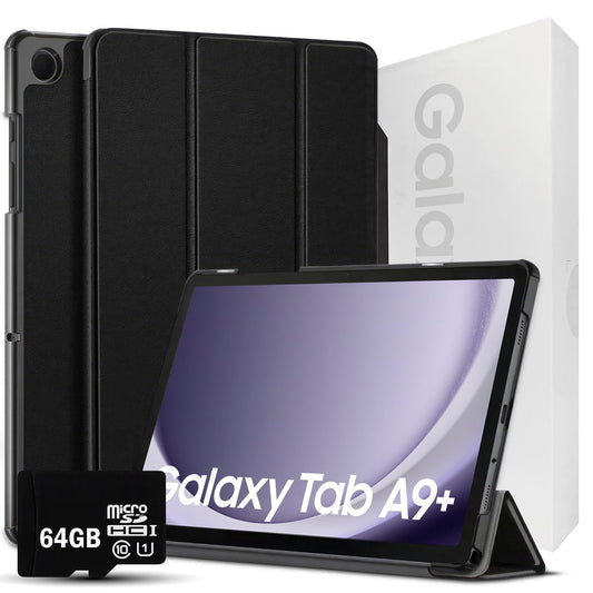 SAMSUNG 2024 Galaxy Tab A9+ 11 inch 64GB | Android 13 WiFi international touch screen | large screen, quad speakers, slim | tablet pack, hard case with stand