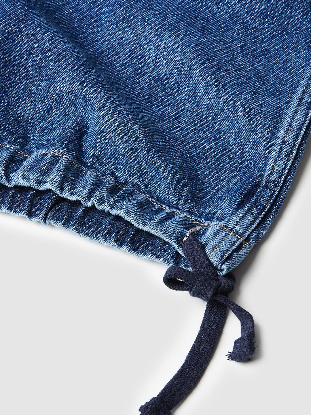 Max Girls Washed Slim Straight Parachute Jeans (S24EFD11MID Blue)_13-14Y