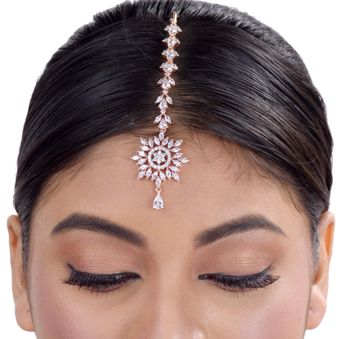 Saraf RS Jewellery-Stylish Maang Tikka Rose & Handcrafted for Women & Girls