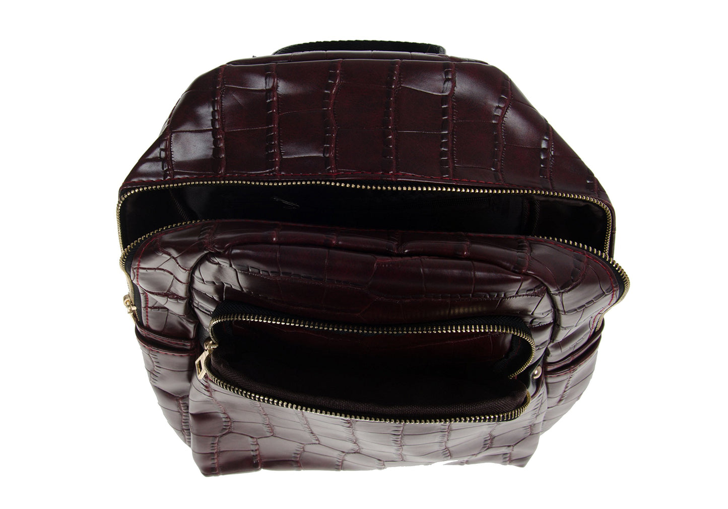 Artisan Crafted Textured Leather Look Handbag Backpack/College Bag/Office Bag (Maroon) For Women/Girls