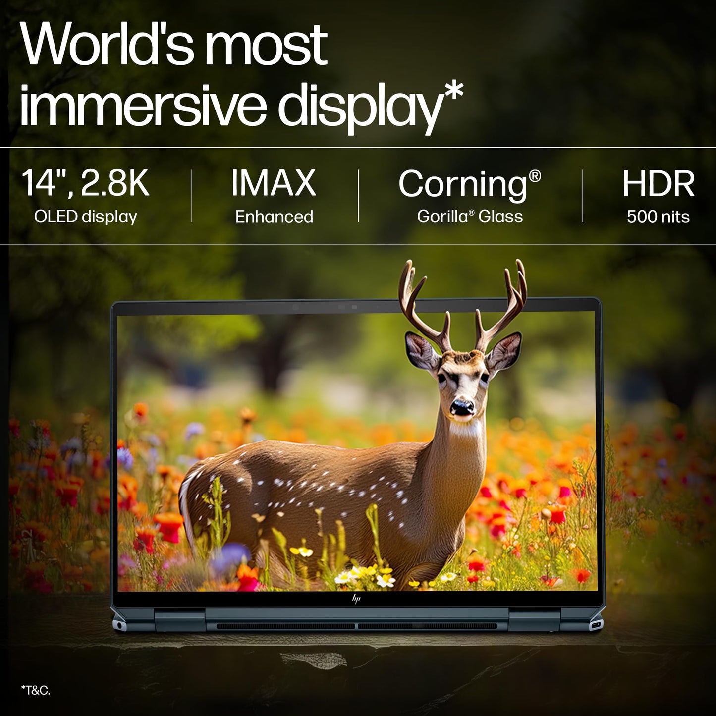 HP Spectre x360, Intel Evo Core Ultra 7 155H, Built-in AI, 14-inch (35.6 cm), 2.8K OLED, 32GB LPDDR5x, 1TB SSD, 120 Hz IMAX, 9MP IR Camera w/Camera Shutter (Win 11, MSO, Blue, 1.34 kg), eu0556TU