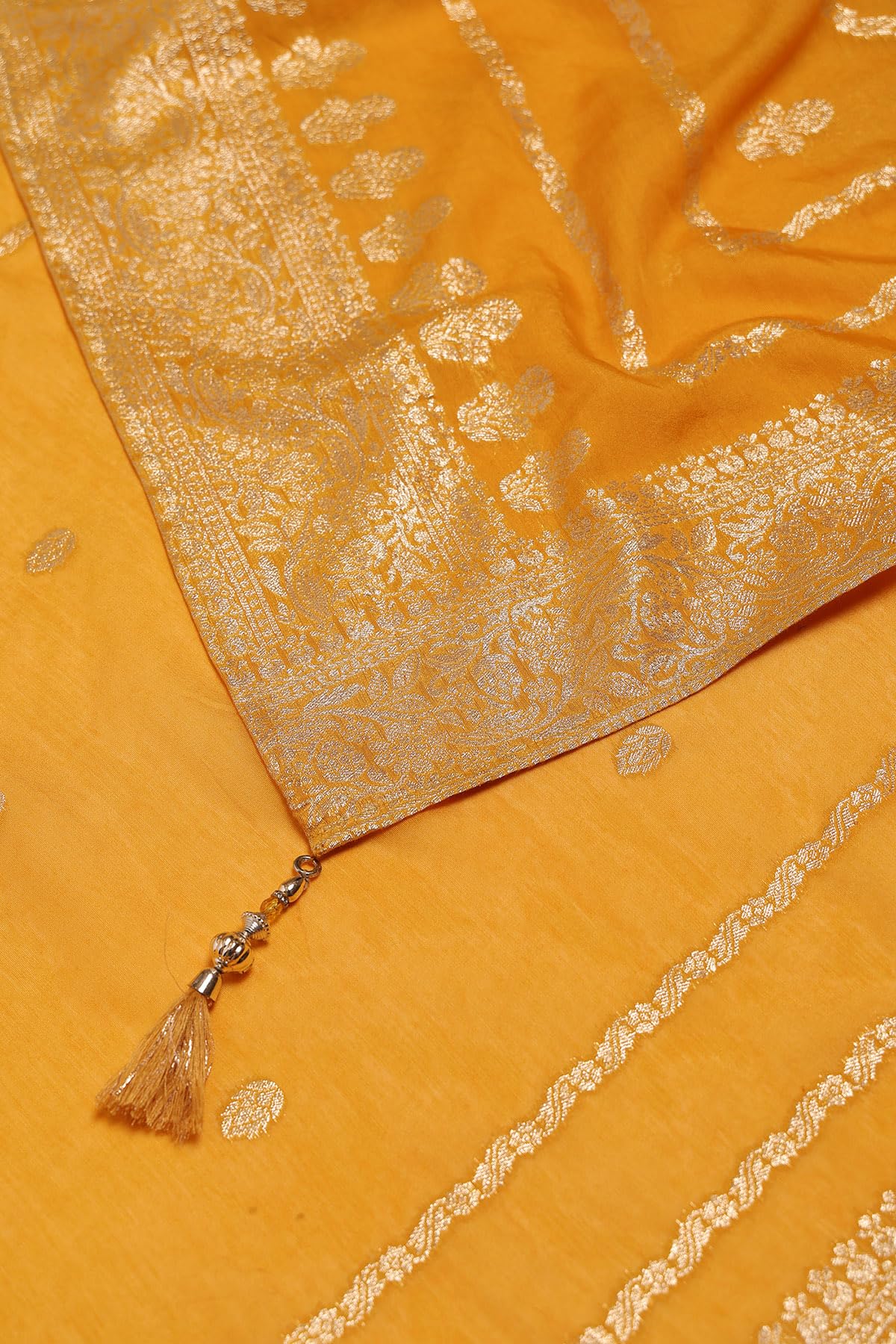 Soch Women's Brocade Salwar Suit Set (EWA5CD22385_Mustard