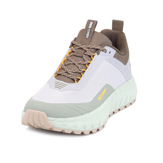 Red Chief Running Shoes for Men | Lightweight Sports Footwear | Olive-White Stylish Design | Air Mesh Upper (R1735)