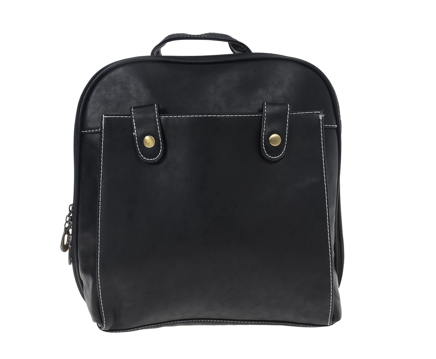 Artisan Crafted Leather Look Designer Handbag Backpack/Shoulder Bag (Black) with adjustable Straps For Women/Girls