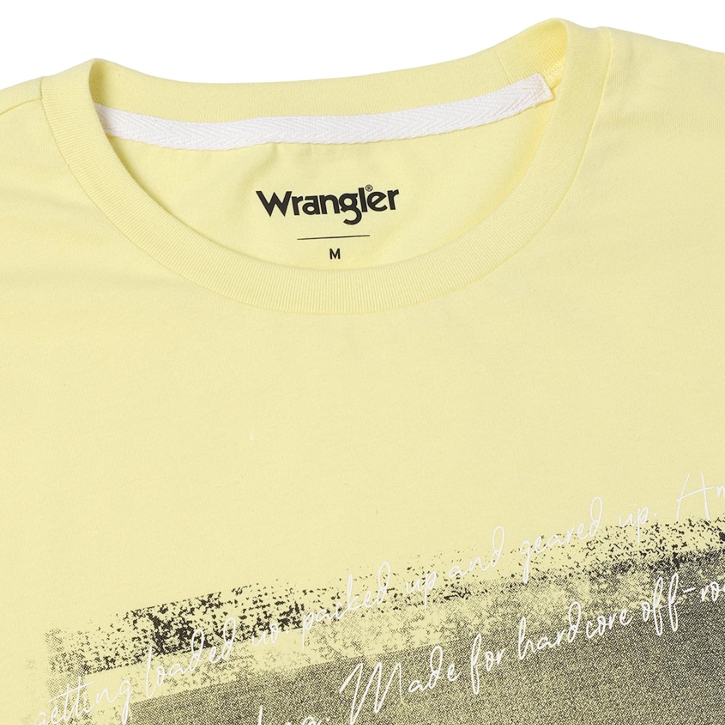 Wrangler Men's Regular Fit T-Shirt (WMTS006137_Elfin Yellow