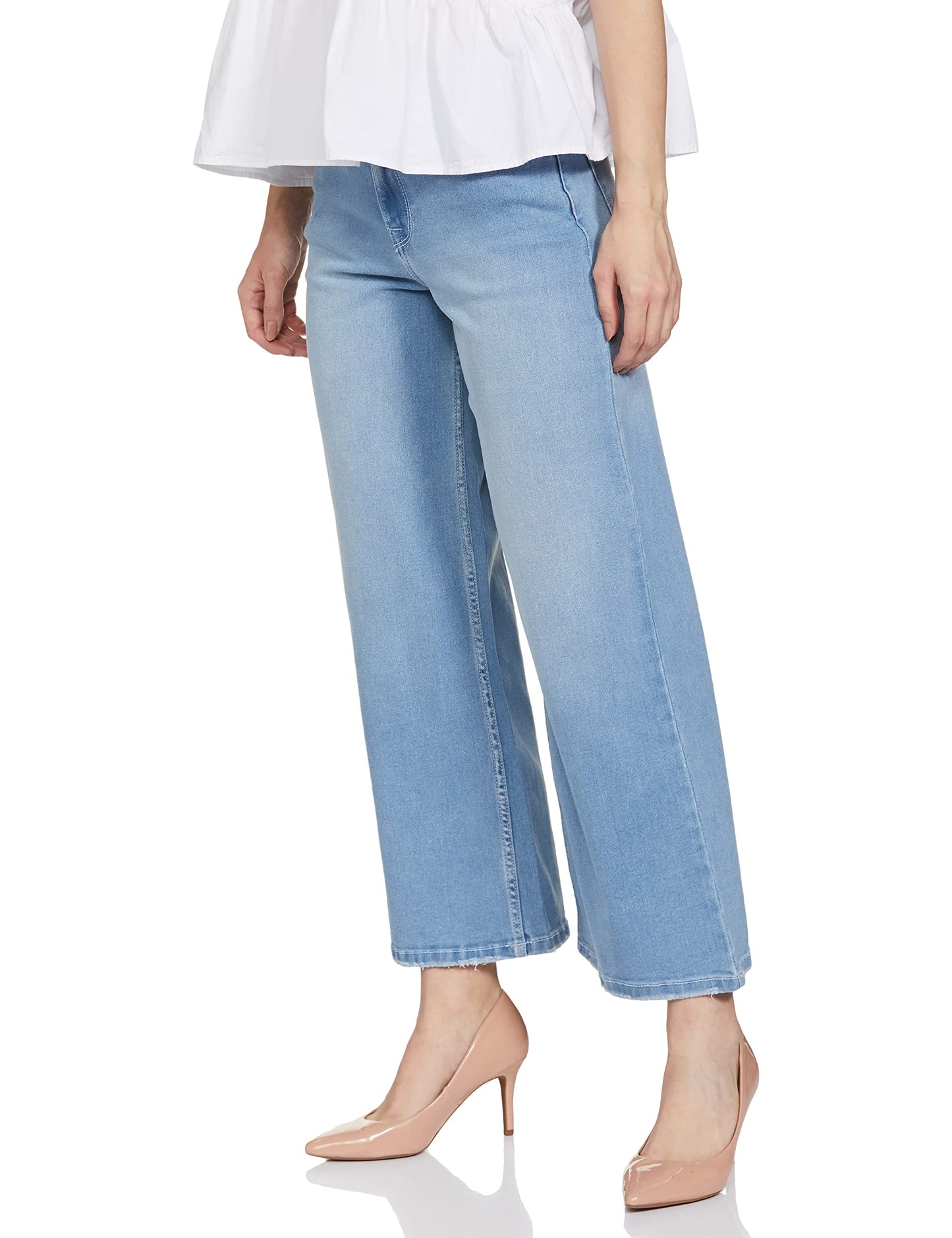 Pepe Jeans Women's High Rise Wide Leg Fit Jeans Light Used
