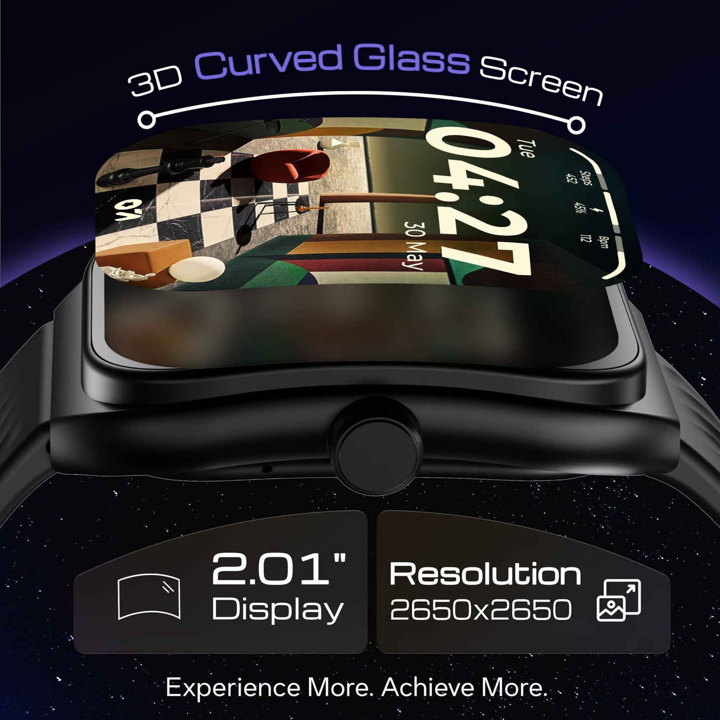 GOBOULT Trail Pro Smartwatch 2.01'' 3D Curved Screen+AMOLED, BT Calling 5.3, 600 Nits Brightness, IP68, 250+ Watchfaces, 120+ Sports Modes, AI Voice Assistant, SpO2 Tracking (Black)