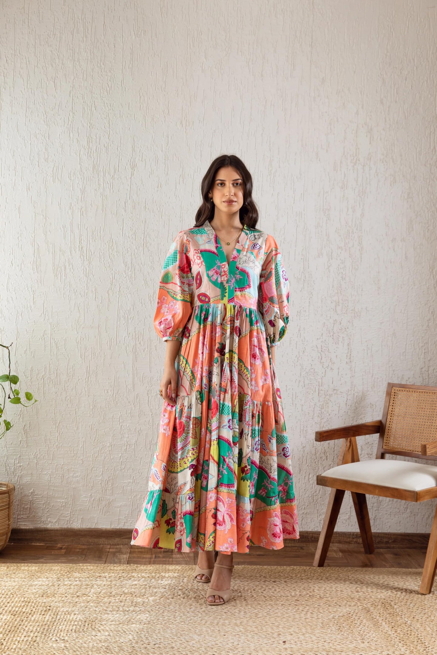 GRECIILOOKS Rayon Below The Knee One Piece Maxi Bodycon Dresses Midi Dress for Women (GL-WD1232_Multicolor