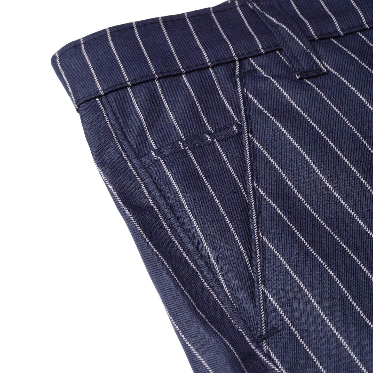 SOJANYA (Since 1958 Men's Cotton Blend NavyBlue & OffWhite Striped Formal Trousers, Size: 38