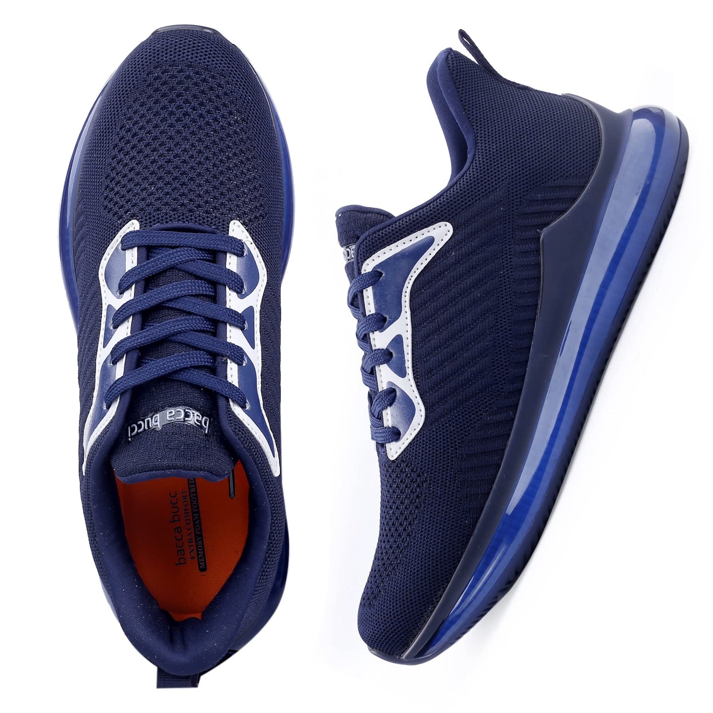 Bacca Bucci KARVA Men Lifestyle Lace-up Sports Sneakers for Men for Outdoor Sports & Training | with Air Bounce Comfort Outsole - Blue