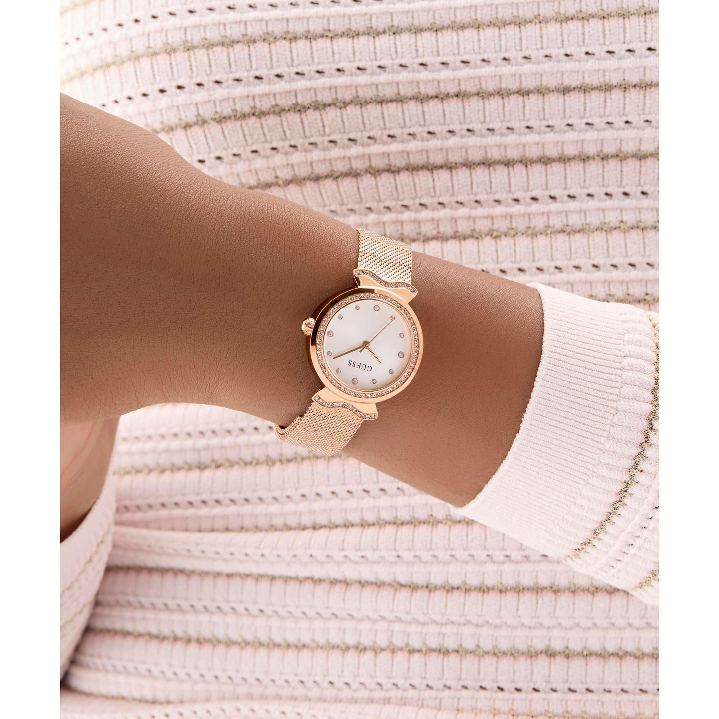 Guess Mermaid White Round Dial Analog Women's Watch - GW0866L3