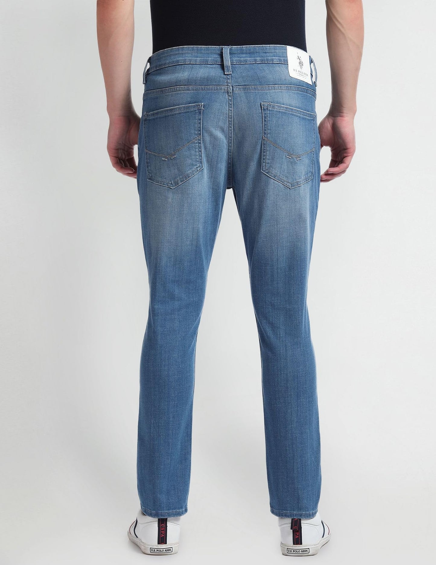 U.S. POLO ASSN. Men's Fitted Mid Rise Jeans (UDJEN1113_Blue,32