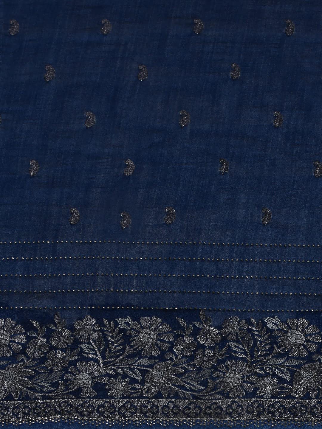 MOHEY Women's Saree, Suitable for Party, Anniversary & Wedding Sari for Women, All Over Jaal, Bordered Art Silk (Blue)