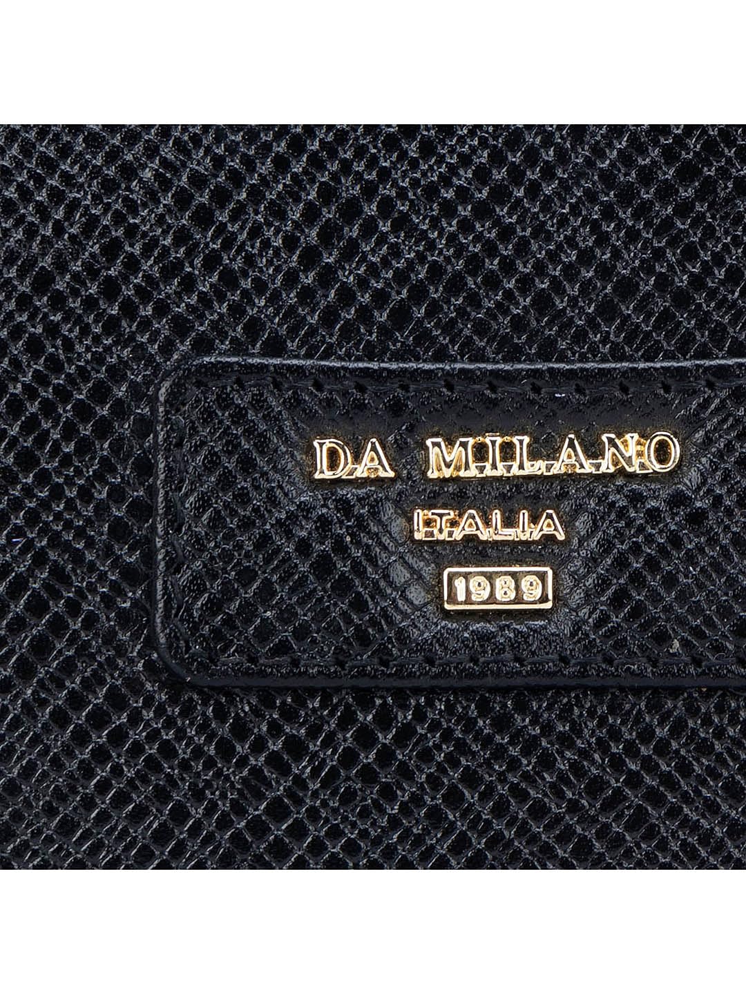 Da Milano Genuine Leather Black Multi Pouch (4420C)