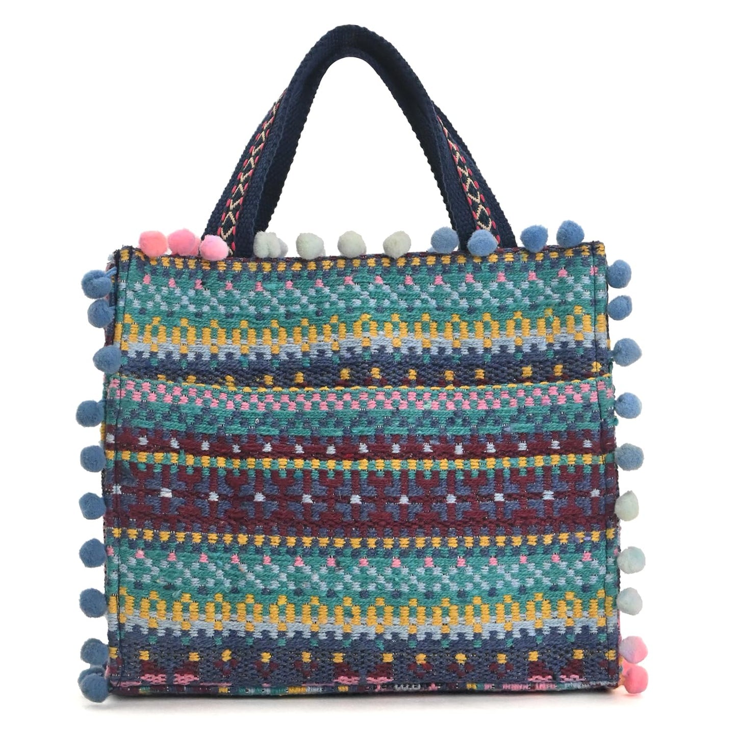 Boho Girl Whimsical Multicolor Jacquard Mini Blush Tote with Adjustable Strap | Wedding Gifts | Handbag For Girls | Birthday Gifts