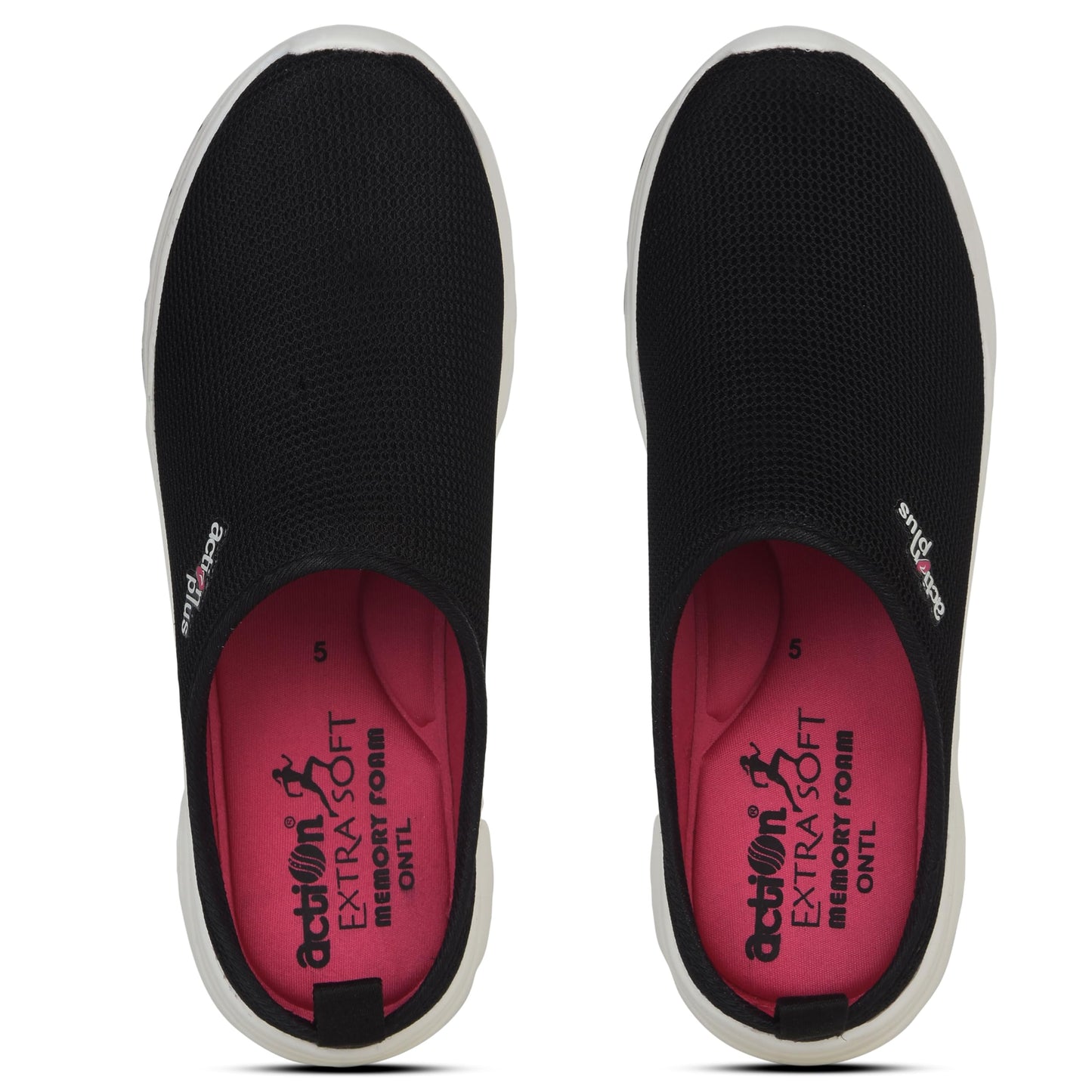 Action Women Black Pink Mules APTW0115BKPK09