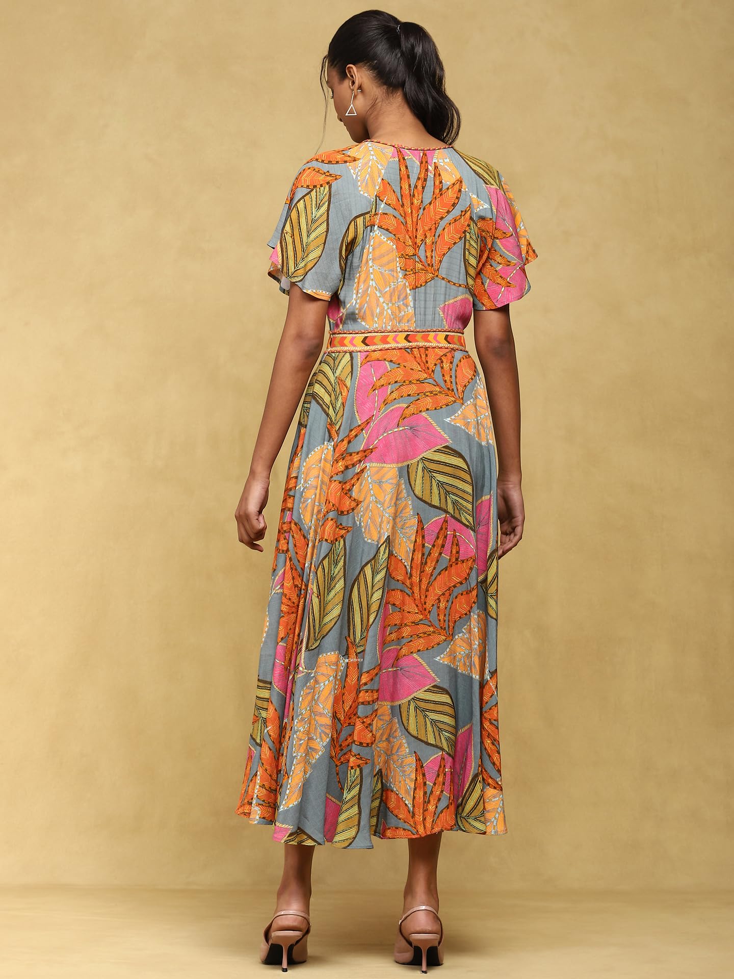 Ritu Kumar Teal Printed Long Dress
