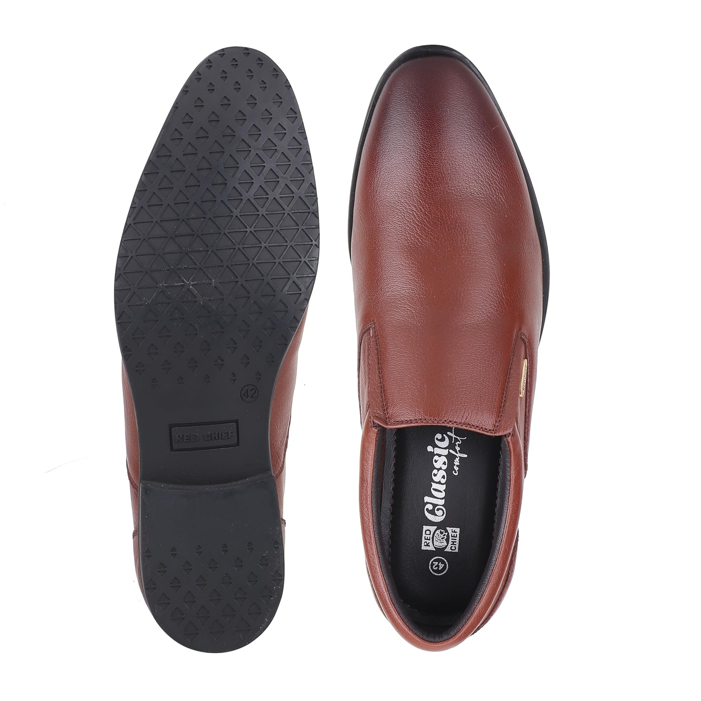 Red Chief Low Ankle Formal Slip On Shoes for Men | Tan UK10