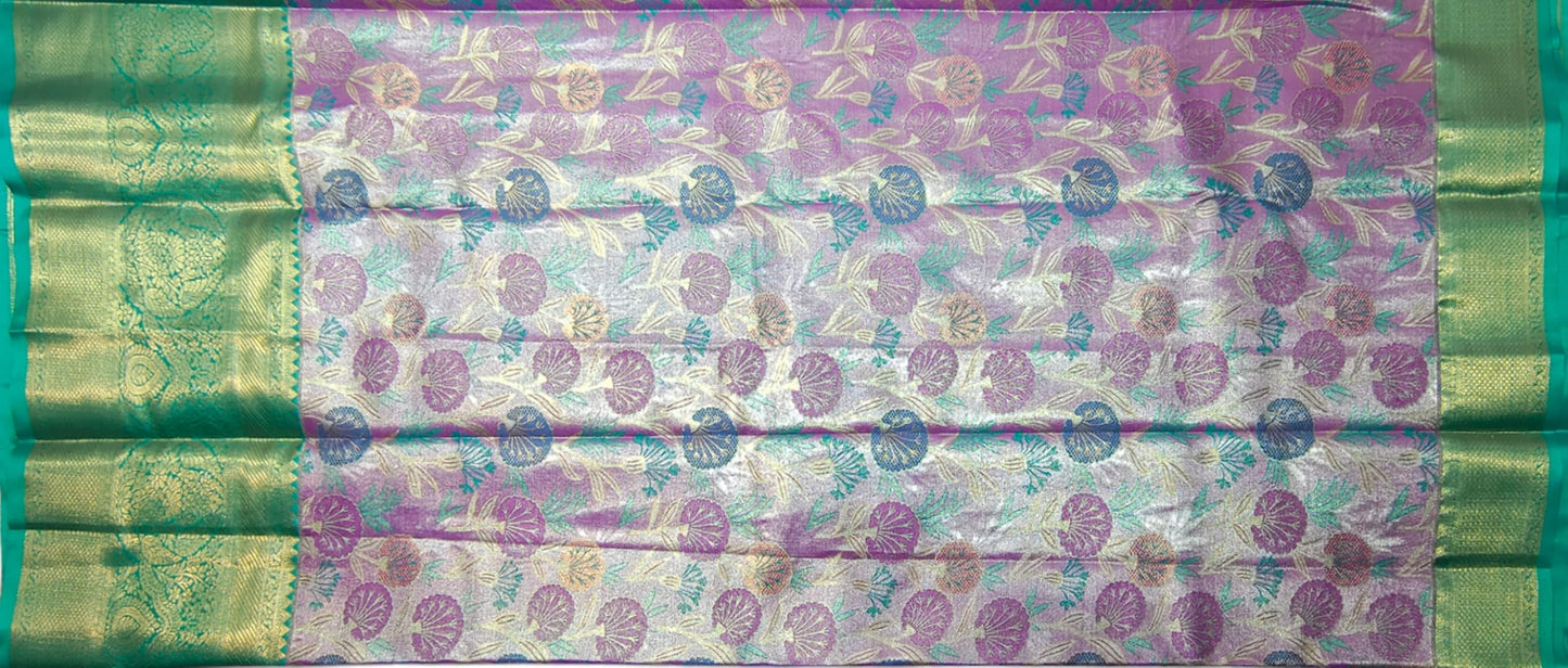 VFCollections Women's Kanchipuram Silk Pure Pattu Sarees With Blouse (VFC265-3)