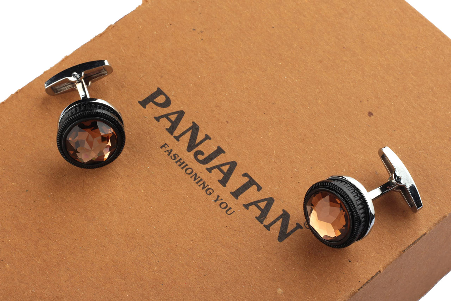 Panjatan Circle Eye Fascinating Brown Cufflinks for Men.