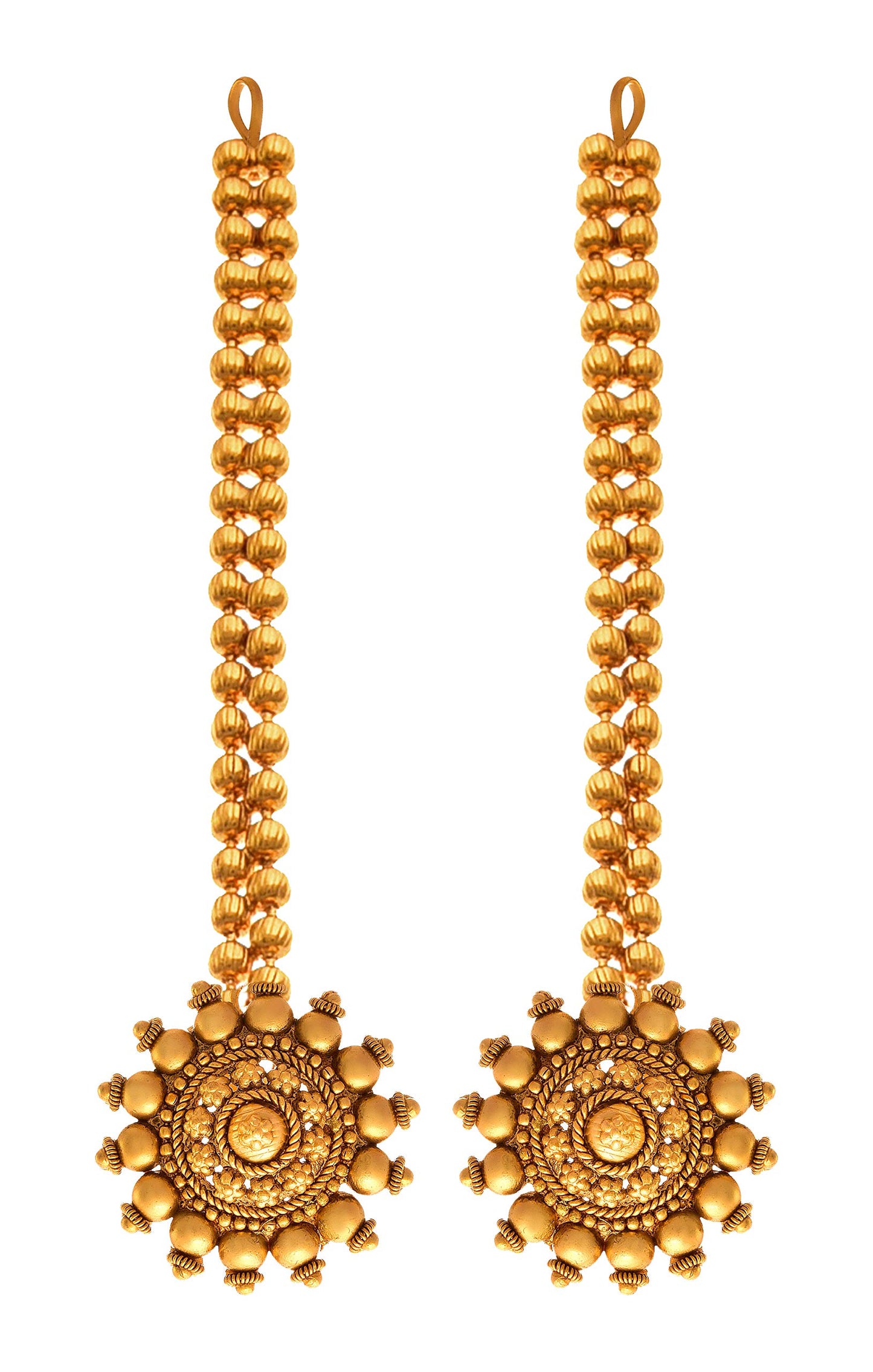 JFL - Jewellery for Less 22k (916) Traditional Gold-plated Copper Earrings for Women & Girls, Gold,Valentine